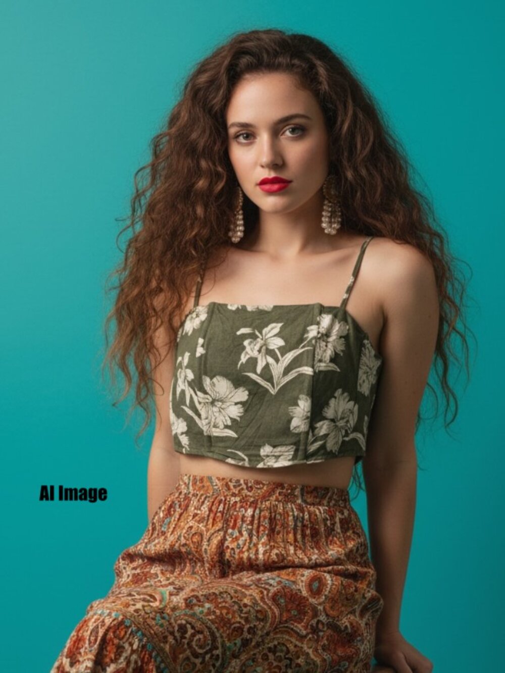 Japna Smocked Crop Top with Plastic Boning Size L